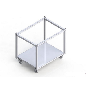 Base Con Entrepaño Y Ruedas de Acero Inox 304