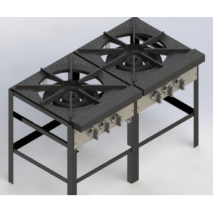 Fogón Compacto De 2 Secciones de Acero Inox 304