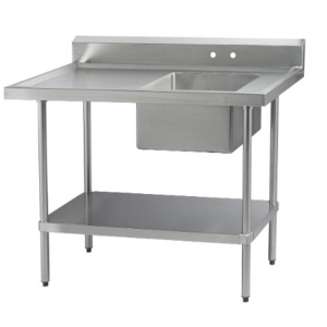 Mesa De Trabajo Con Lambrín, Entrepaño Y Tarja de Acero Inox 304