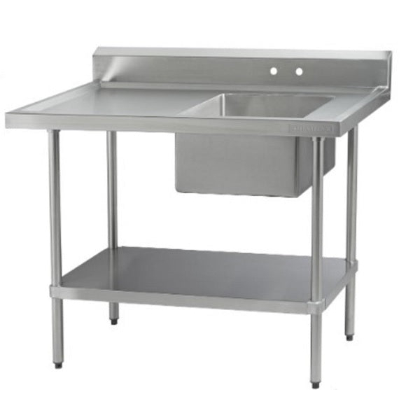 Mesa De Trabajo Con Lambrín, Entrepaño Y Tarja de Acero Inox 304